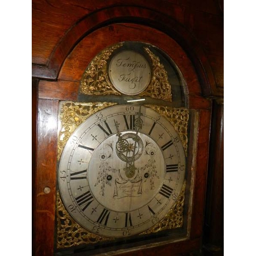 651 - An 8 day brass dial Grandfather clock, Matthew Jones, Lincoln.