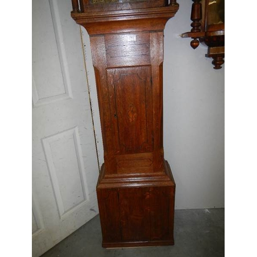 651 - An 8 day brass dial Grandfather clock, Matthew Jones, Lincoln.