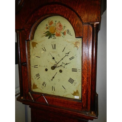 656 - An oak 8 day Peter Gill, Aberdeen, long case clock.