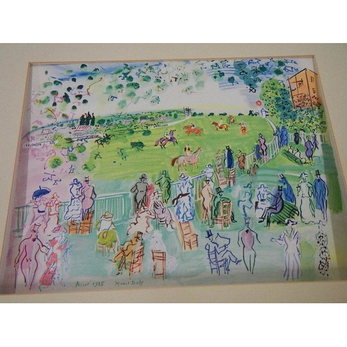 682 - A framed and glazed print 'Ascot 1935' by Raoal Dufy.