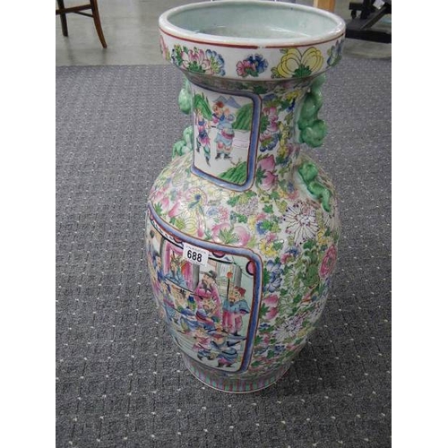 688 - A good Chinese painted vase, 62 cm tall.