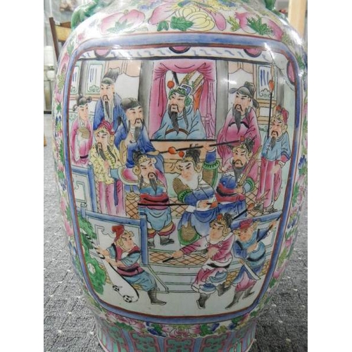 688 - A good Chinese painted vase, 62 cm tall.