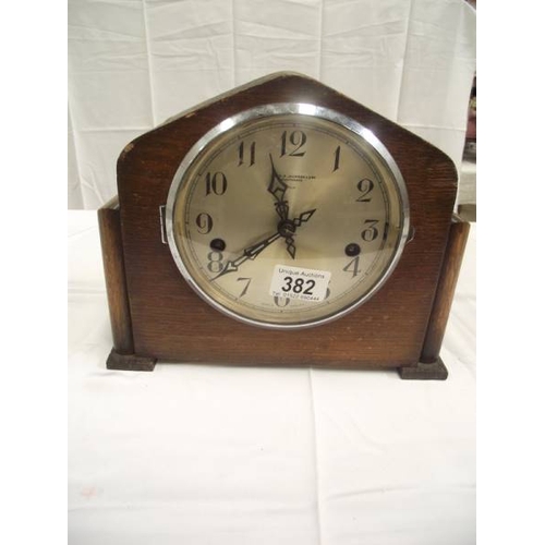 382 - An Enfield mantel clock  John A Jackson Scunthorpe, i.w.o. with key