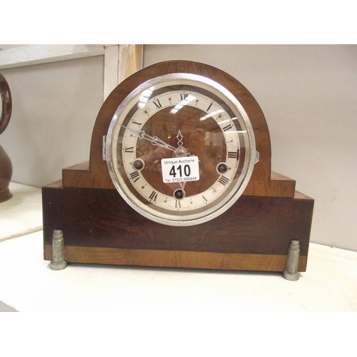 410 - An Enfield art deco Westminster chime mantel clock, no key, i.w.o.