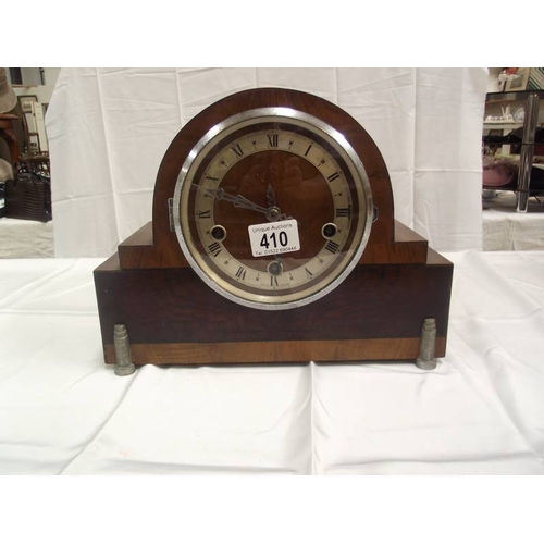 410 - An Enfield art deco Westminster chime mantel clock, no key, i.w.o.