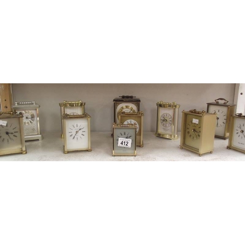 412 - A selection of modern quartz carriage clocks