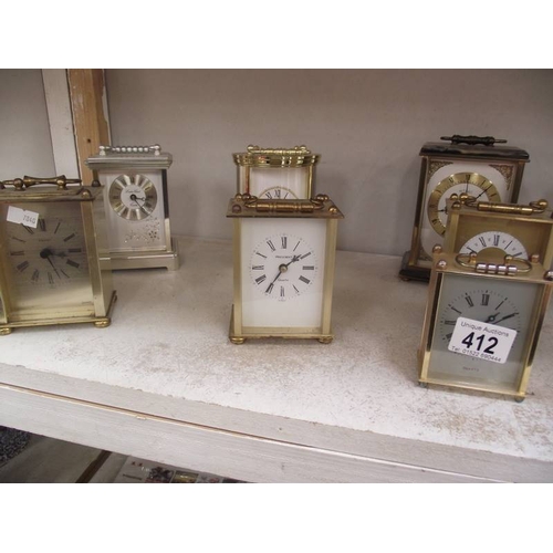 412 - A selection of modern quartz carriage clocks