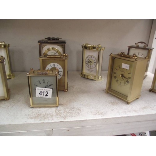 412 - A selection of modern quartz carriage clocks