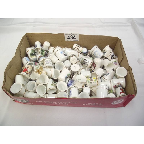 434 - A box containing over 100 thimbles