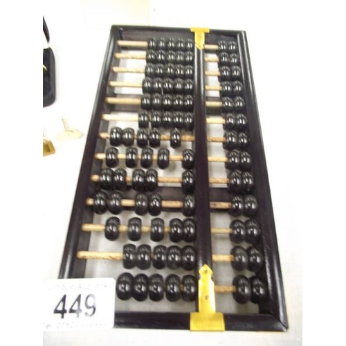 449 - An abacus, calendar, selection of cufflinks and a tiepin