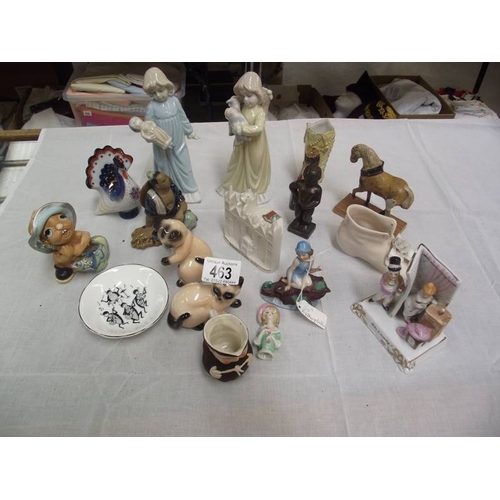 463 - A mixed lot of figures and other trinkets, including Goebel cats (1a/f) etc.