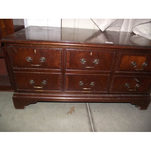 476 - A darkwood stained imitation chest of drawers TV cabinet