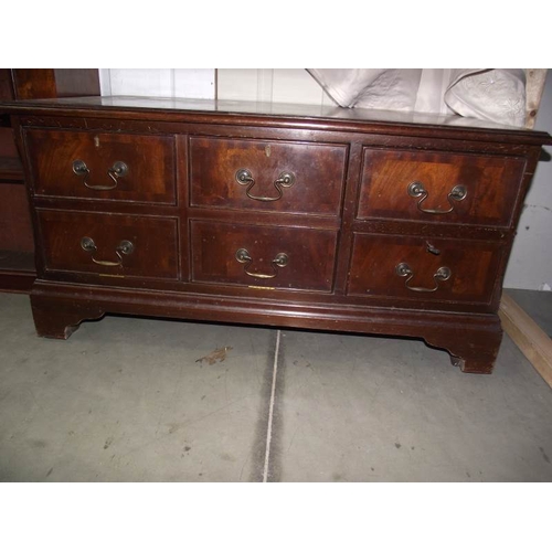 476 - A darkwood stained imitation chest of drawers TV cabinet