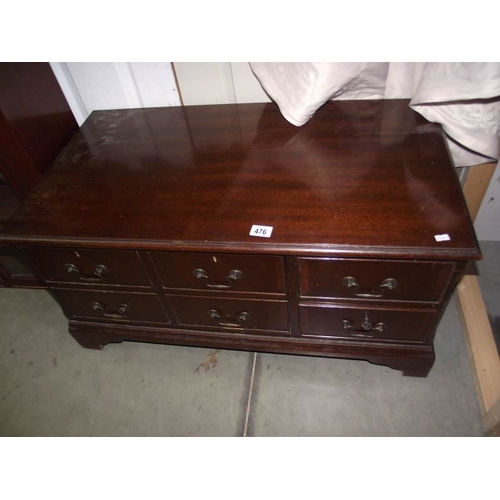 476 - A darkwood stained imitation chest of drawers TV cabinet