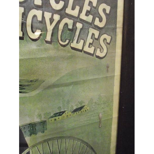 487 - An oak framed retro print of HOWE Bicycles