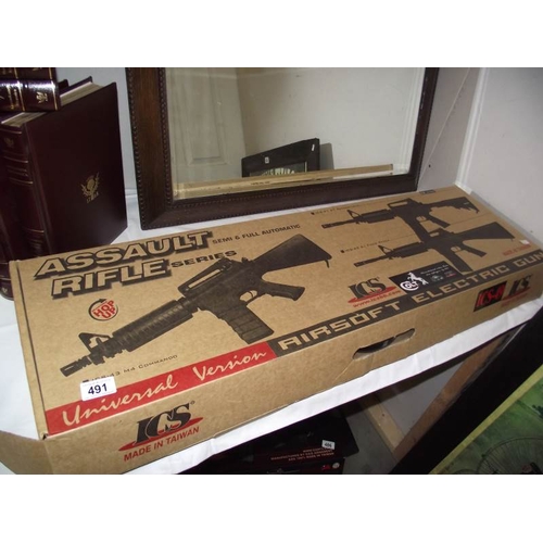 491 - A boxed Airsoft assault rifle ICS