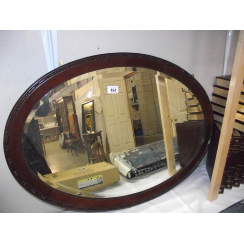 494 - An Edwardian bevel edge mirror