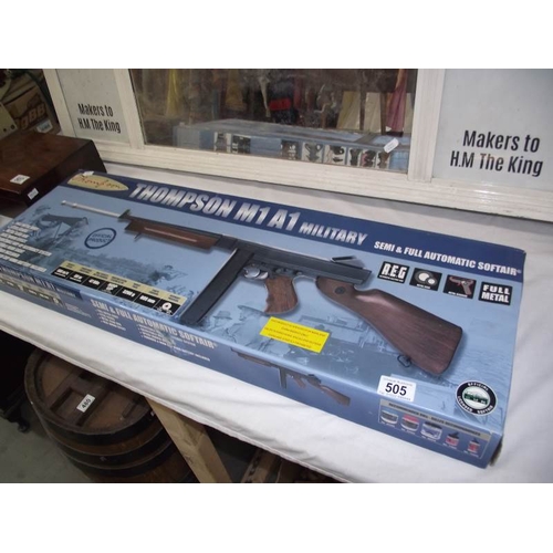 505 - A boxed Airsoft Thompson M1A1 military gun