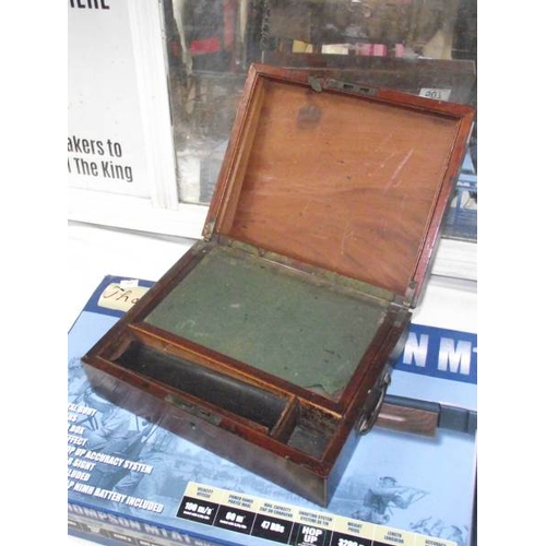 507 - A small Victorian mahogany writing box a/f