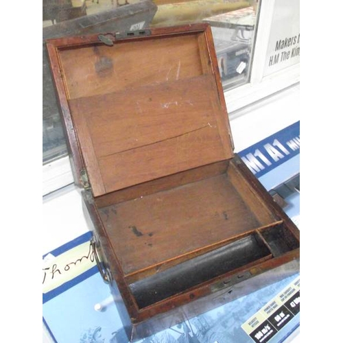 507 - A small Victorian mahogany writing box a/f