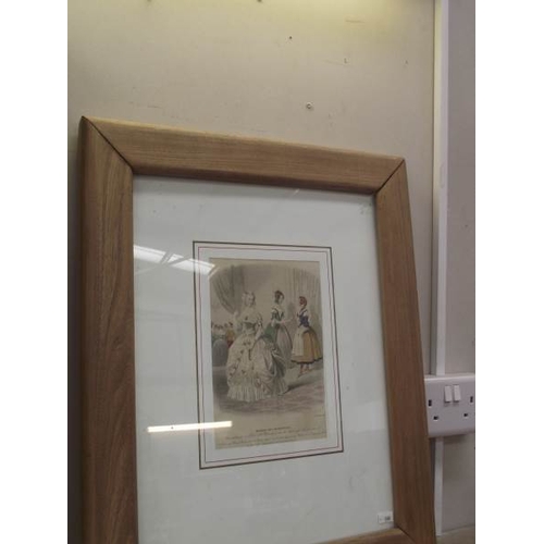 515 - 5 framed French 19th C coloured engravings La Salon de la Mode and Magasin des Moiselles etc