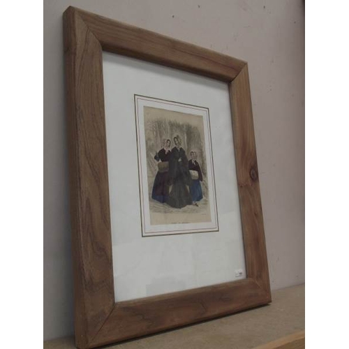 515 - 5 framed French 19th C coloured engravings La Salon de la Mode and Magasin des Moiselles etc