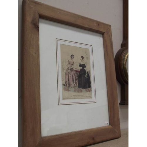 515 - 5 framed French 19th C coloured engravings La Salon de la Mode and Magasin des Moiselles etc