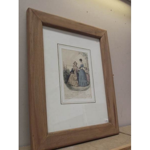 515 - 5 framed French 19th C coloured engravings La Salon de la Mode and Magasin des Moiselles etc