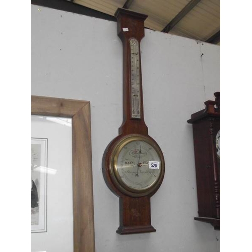 520 - A Short and Mason London aneroid barometer with silvered dial