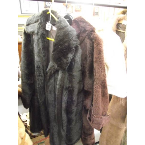 575 - 3 faux fur jackets,2 adult and one child's.