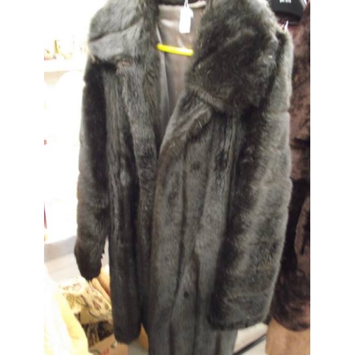 575 - 3 faux fur jackets,2 adult and one child's.