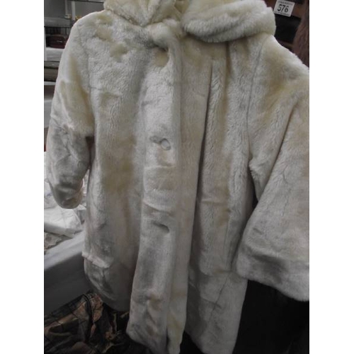 575 - 3 faux fur jackets,2 adult and one child's.