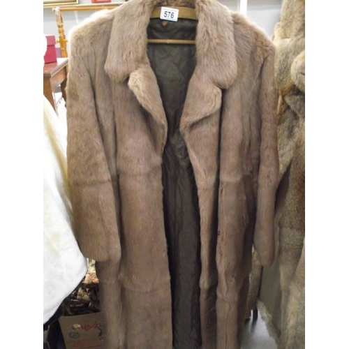 576 - A fur coat. (in good condition).