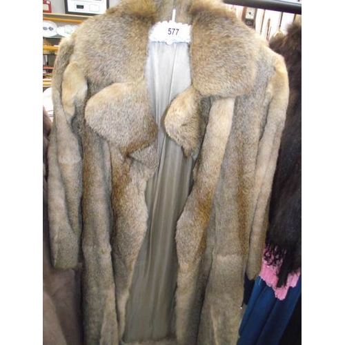 577 - A fur coat. (in good condition).