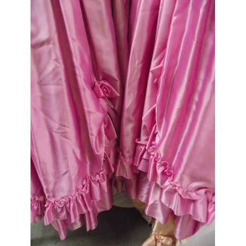 596 - 3 vintage bridesmaid dresses and a wedding dress.