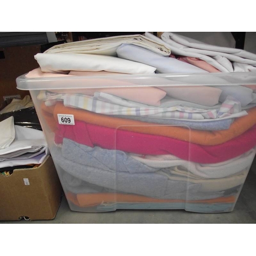 609 - 3 boxes of assorted bedding.