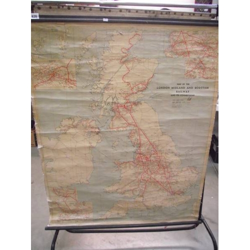 628 - An LMS map of the London, Midland and Scottish railways and its connections.  No. 665/1 - 1939.