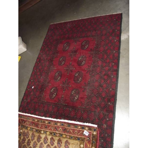 635 - 2 old wood rugs approximately 145 x 99 cm and 90 x 115 cm.