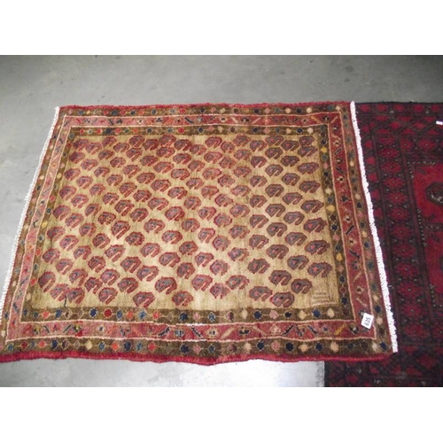 635 - 2 old wood rugs approximately 145 x 99 cm and 90 x 115 cm.