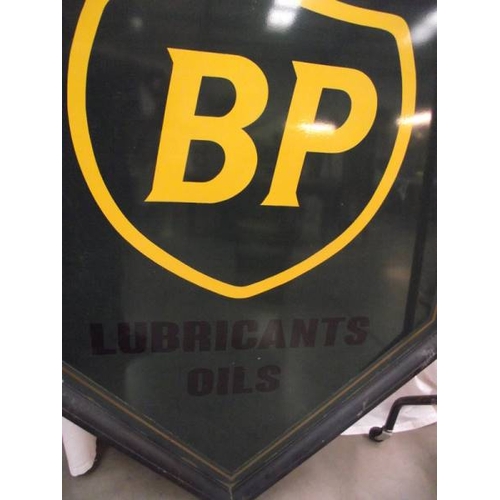 637 - A painted metal BP motor spirit sign.