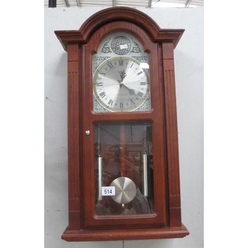 514 - A modern quartz Acctim Westminster chime wall clock