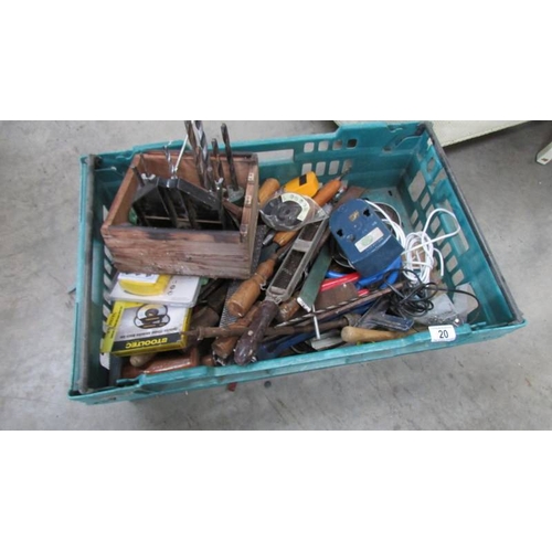 20 - A tray of old tools.