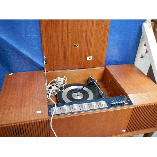 41 - An HMV teak cased radio gramme.