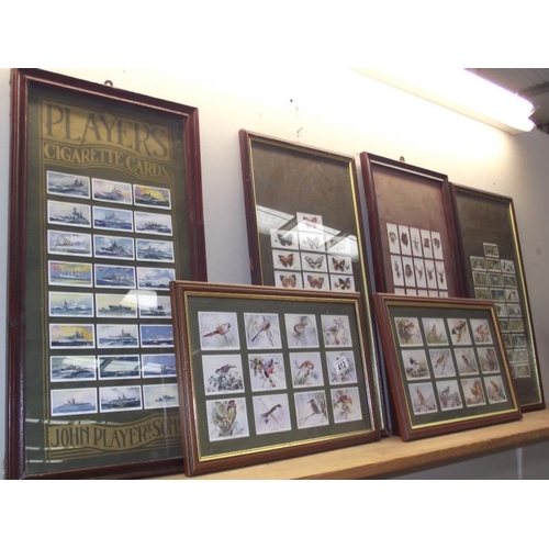 412 - 6 framed and glazed cigarette card displays