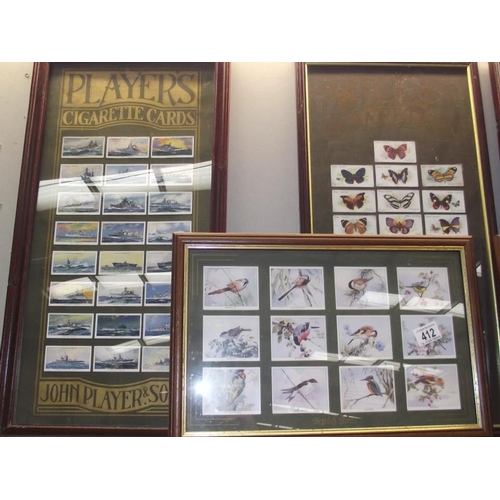 412 - 6 framed and glazed cigarette card displays