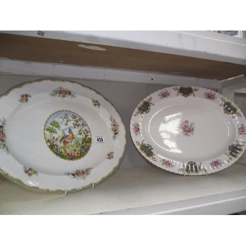 439 - 2 large royal Albert bone china meat plates, 1 Chelsea Bird and Berkeley pattern