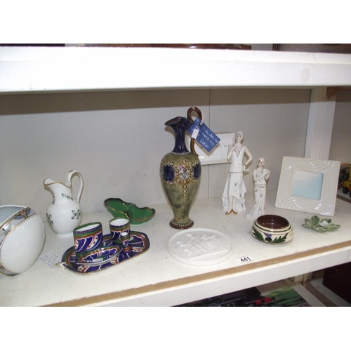 441 - 19c Doulton stoneware ewer/jug a/f and other items including Carlton ware, Kaiser etc.