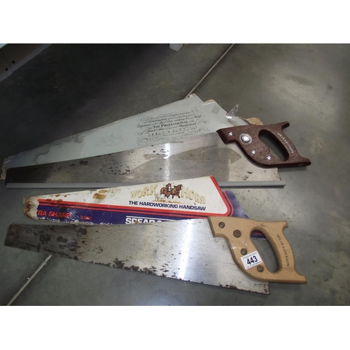 443 - 2 vintage saws (unused)