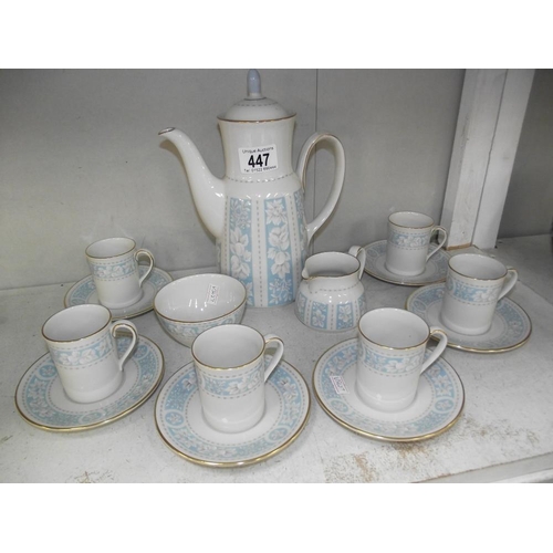 447 - A Royal Doulton Hampton Court 15 piece coffee set