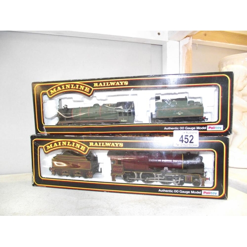 452 - 2 boxed mainline railway 00 gauge crimson 'Old Contemptibles'  livery green